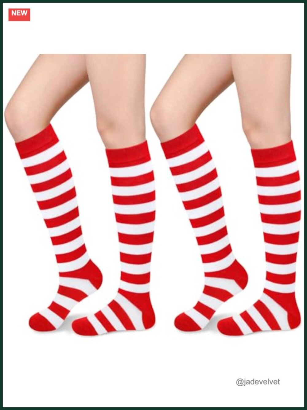 Knee High Socks 2 Pack Cotton Striped Tube Sock 80s Costume Accessories